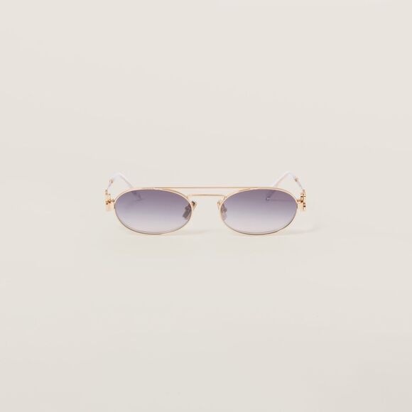 MIU MIU MU 54ZS 5AK30C Gold Grey Gradient Lens Oval Women Sunglasses AUTHENTIC main image 5